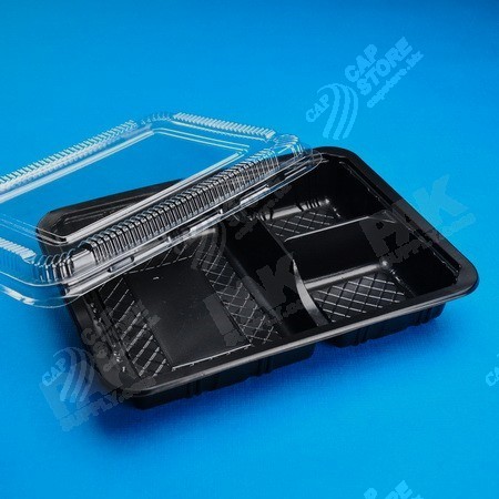 กล่องใส่อาหาร 3 ช่อง PP สีดำ(S-403)