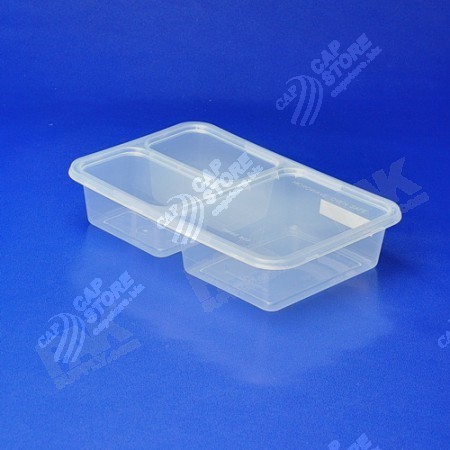 กล่องอาหาร PPใส พร้อมฝา 3 ช่อง 900ml (25 ชิ้น/แพ็ค)