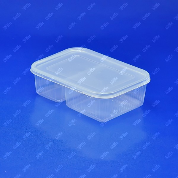 กล่องใส่อาหารสี่เหลี่ยมใสมัว 2 ช่อง PP- FP 650 ML